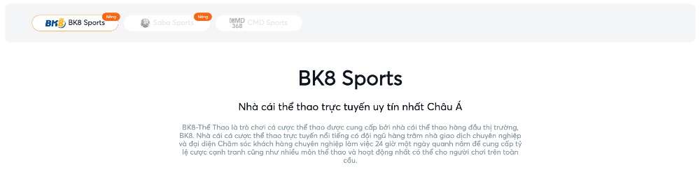 Sảnh cá cược bk8