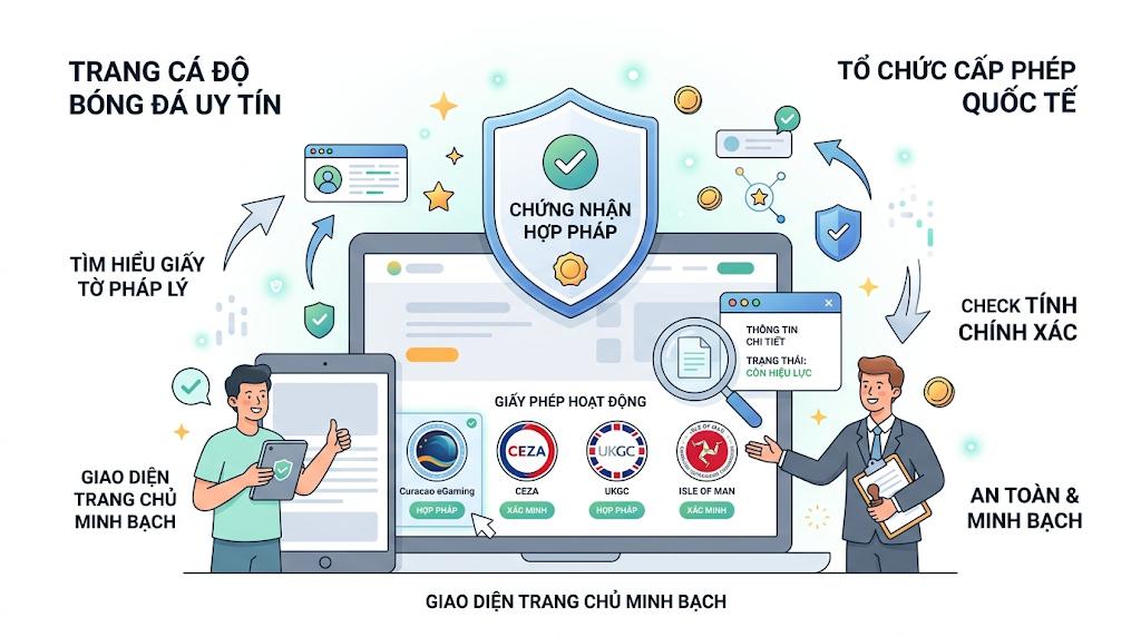 Trang cá độ bóng đá được các tổ chức uy tín cấp phép, hợp pháp