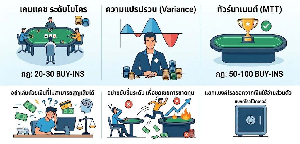 การจัดการแบงค์โรลสำหรับผู้เล่นโป๊กเกอร์ เงิน จริง