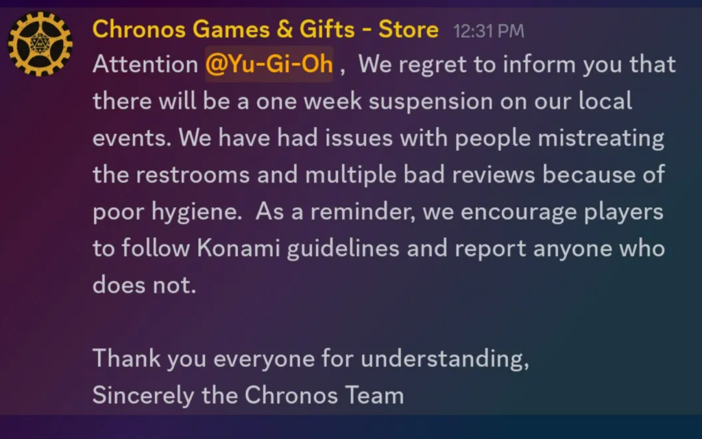 yugioh tournament canceled