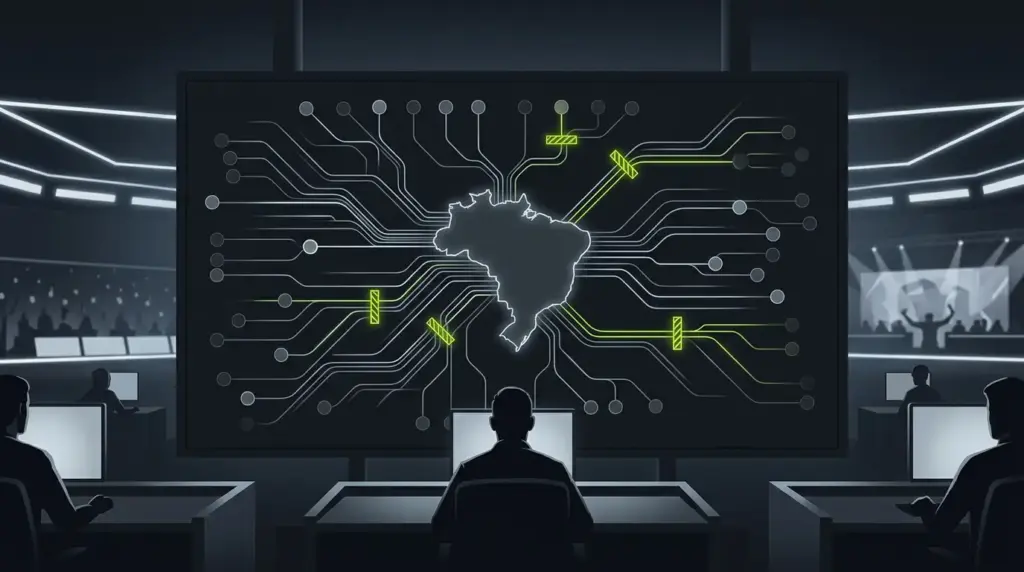 Cybersecurity network showing Brazil’s betting enforcement pressure and blocked unauthorized domains